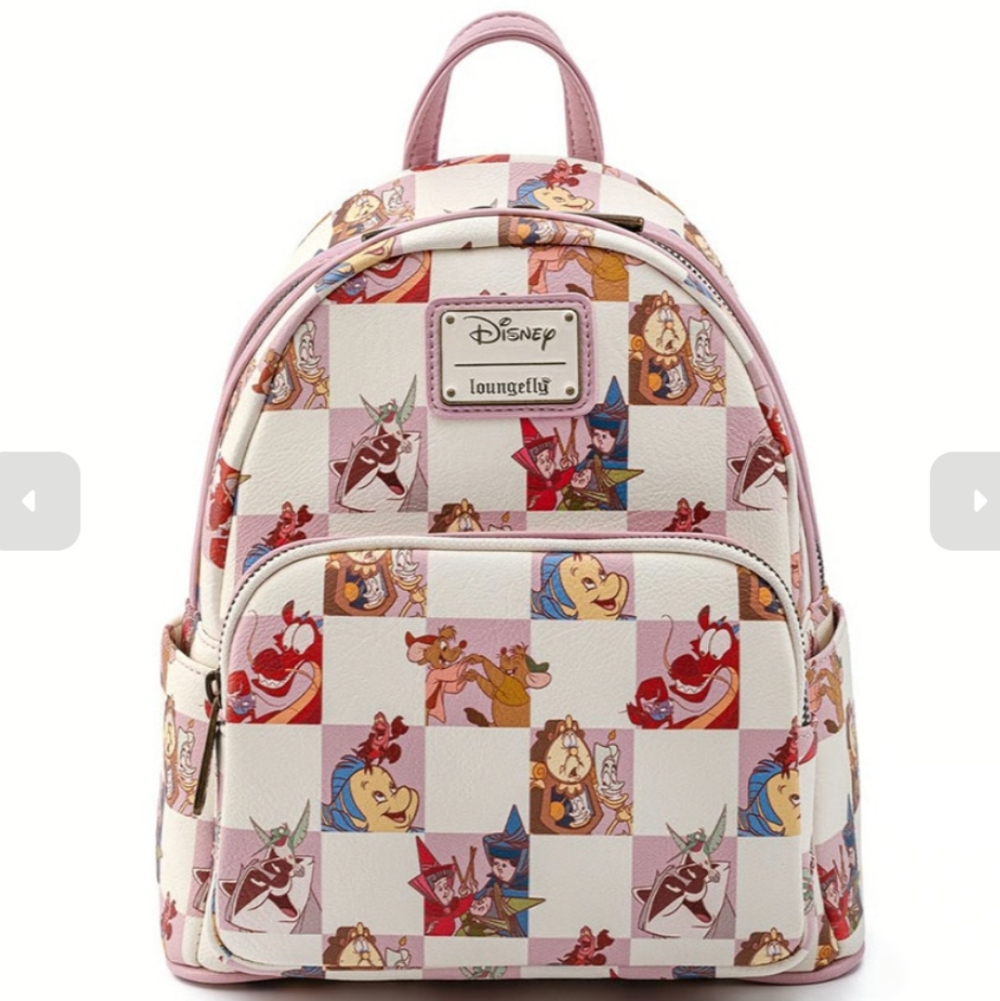 NWT Disney Loungefly BFF Character Rose Checker Mini Backpack